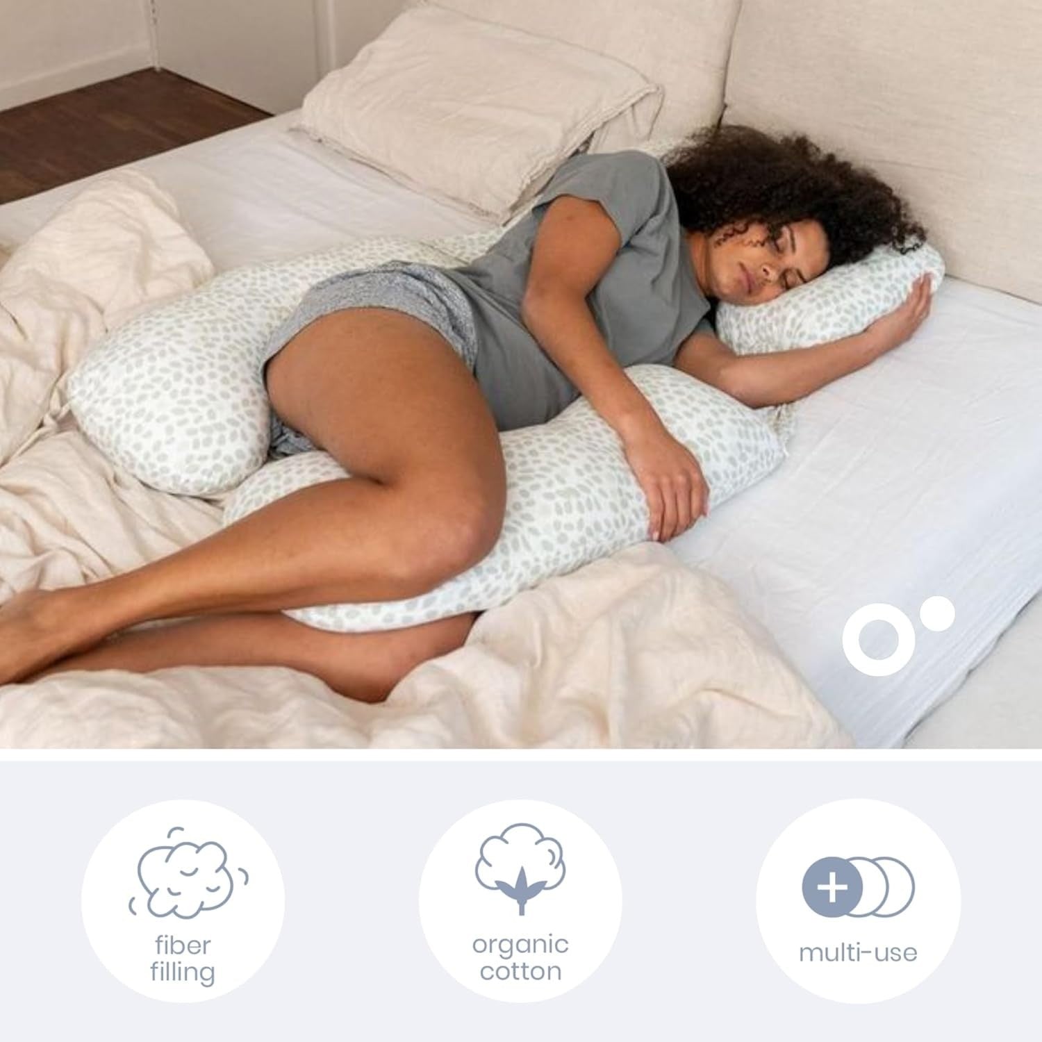 XXL Pregnancy Pillow Full Body Maternity Nursing Support Organic Cotton