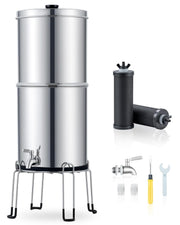 Gravity Fed Water Filter 8.5L Stainless Steel Countertop Purifier Stand