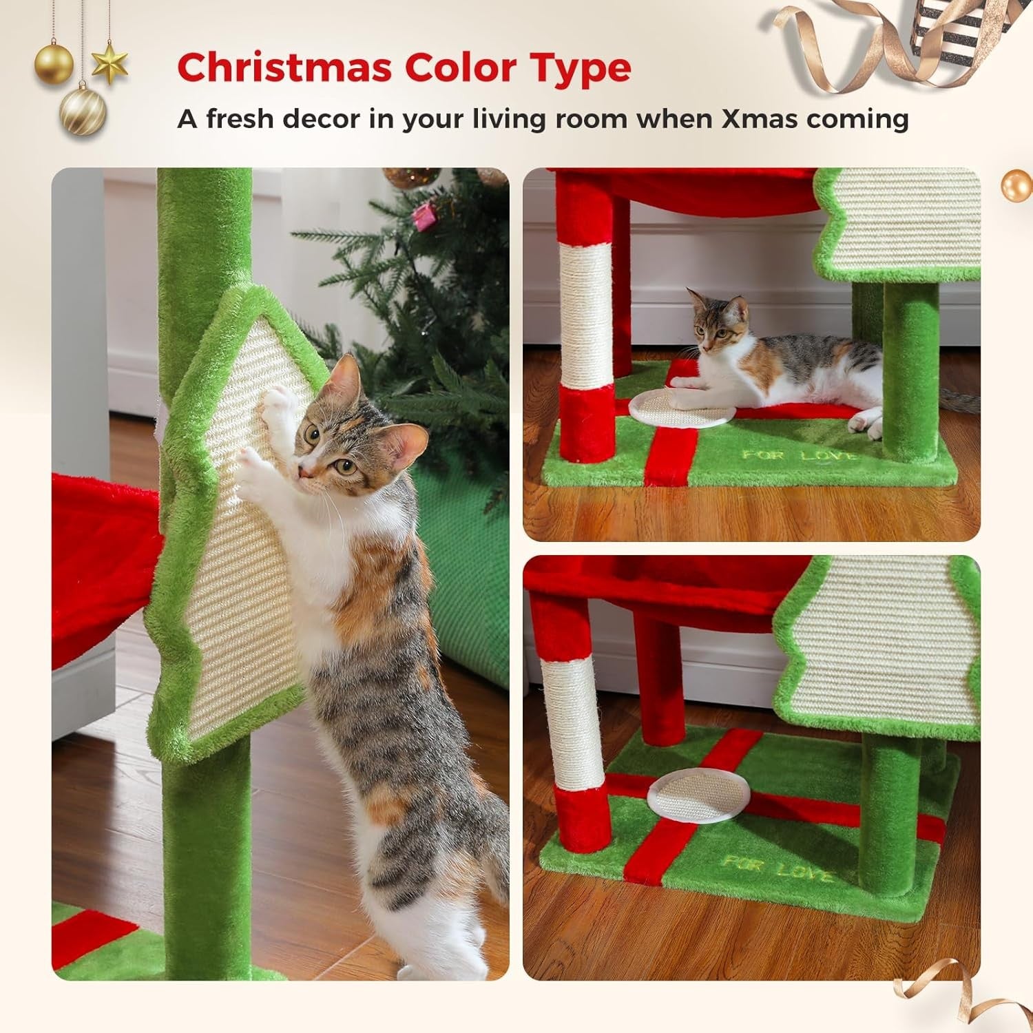 Large Cat Tree Tower 143cm Level Scratching Posts Hammock Condo