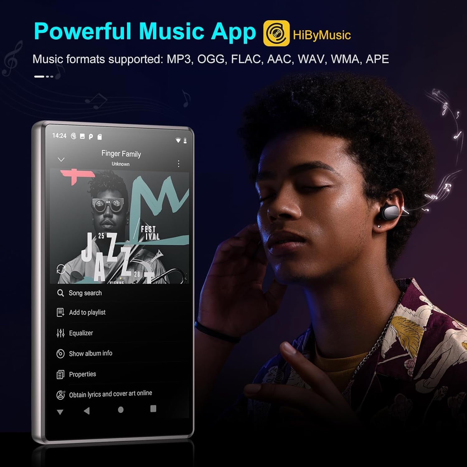 80GB MP3 Player WiFi Bluetooth 1080P Spotify FM Purple