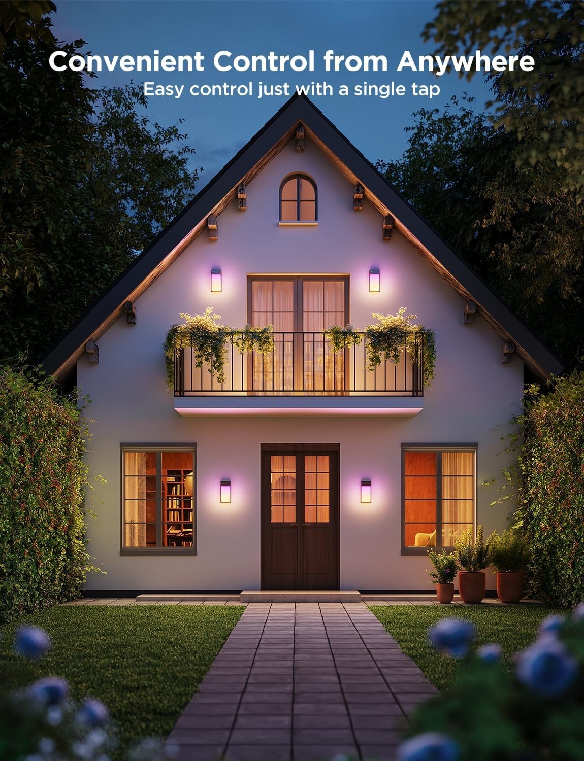 Smart RGB Outdoor Wall Lights 2-Pack 1500LM Waterproof Alexa Control