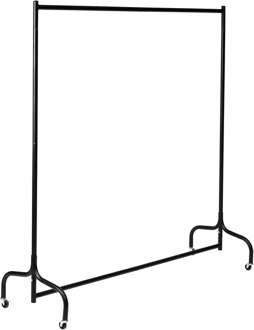 Heavy Duty 4ft Clothes Rail with Hooks & Shoe Rack – Black