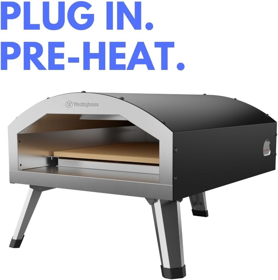 Electric Pizza Oven 12" | Indoor Outdoor BBQ Pizza Maker w/ Stone Plate 2200W