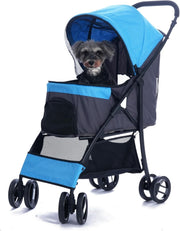 Pet Stroller for Small Medium Dogs Cats Foldable Travel Carrier w/ Swivel Wheels