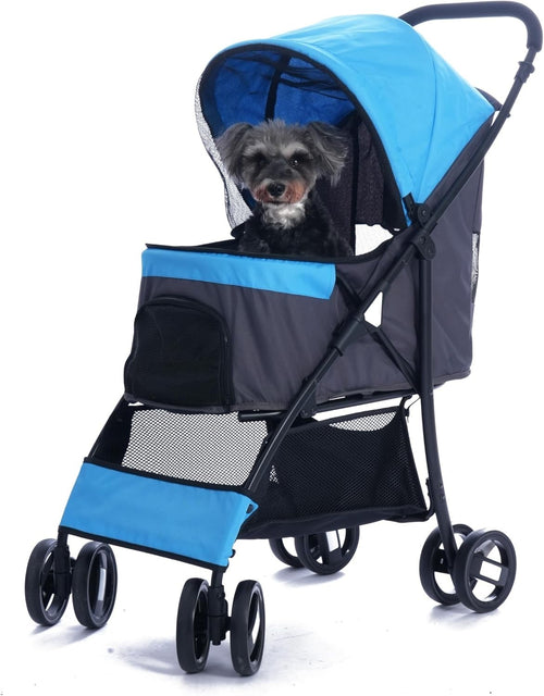Pet Stroller for Small Medium Dogs Cats Foldable Travel Carrier w/ Swivel Wheels