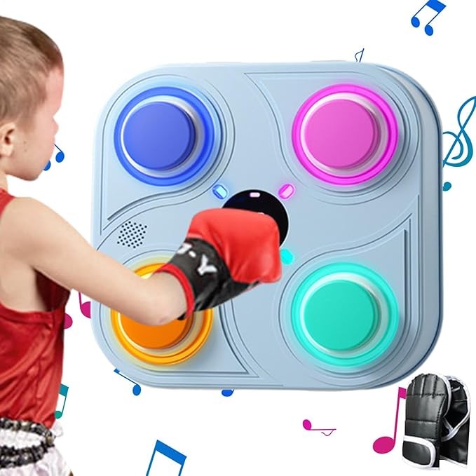 Music Boxing Machine Wall Mount LED Punch Pad Bluetooth Training Gloves