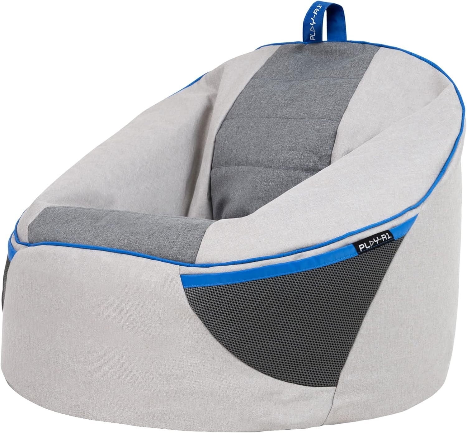 Kids Grey Bean Bag Chair for Gaming, Playroom, Bedroom - Lightweight, Durable
