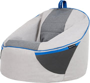 Kids Grey Bean Bag Chair for Gaming, Playroom, Bedroom - Lightweight, Durable