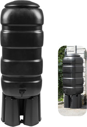 100L Slim Garden Water Butt Kit with Tap, Stand & Rain Diverter