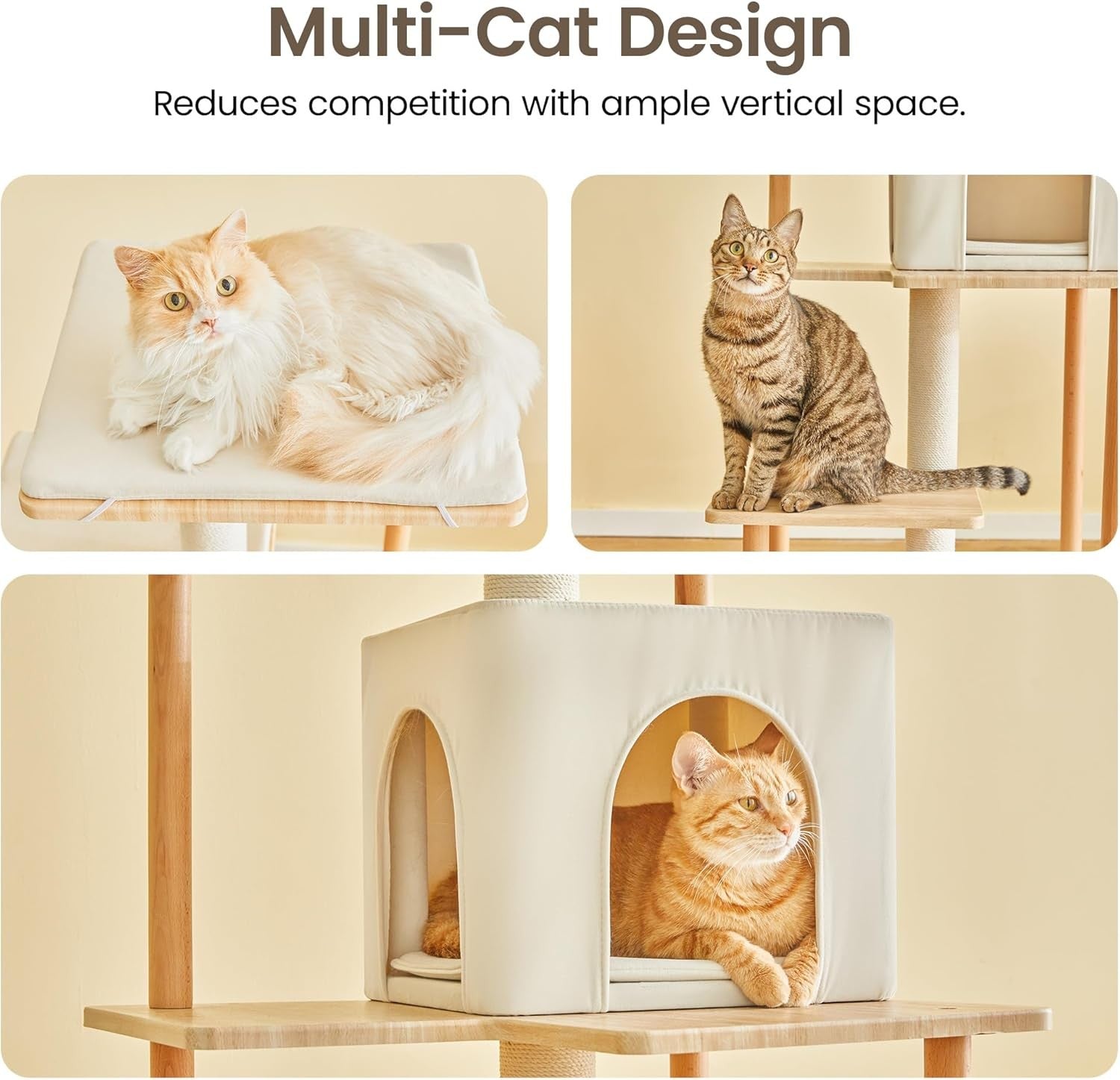Modern Cat Tree 160cm Multi Level Tower Condo Scratching Posts Indoor Cats