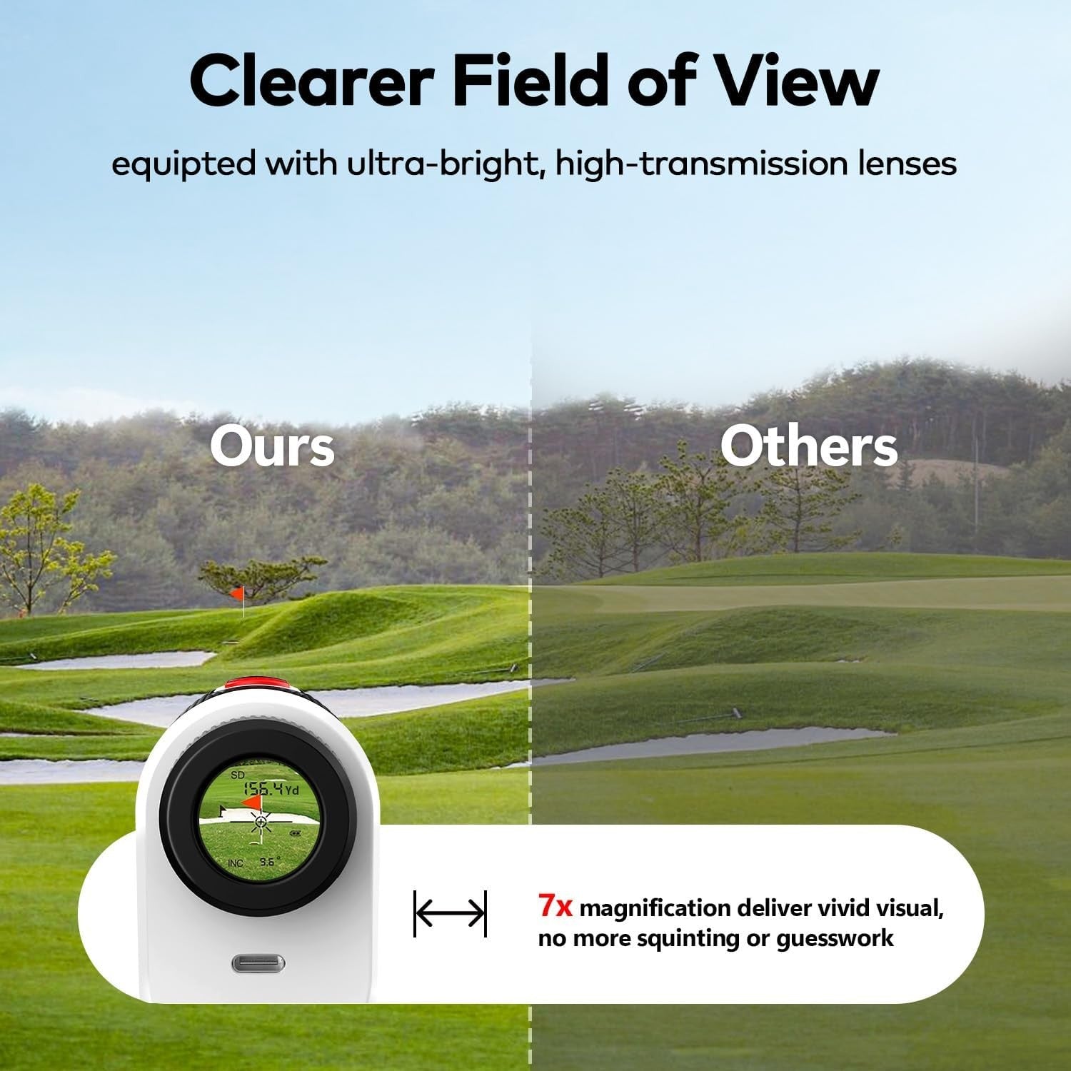 Golf Range Finder 1200 Yards Flag Lock Vibration Magnetic Mount