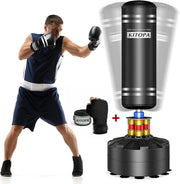 70in Standing Boxing Punch Bag 205lbs Heavy Duty MMA Kick Trainer