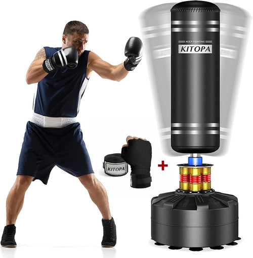 70in Standing Boxing Punch Bag 205lbs Heavy Duty MMA Kick Trainer