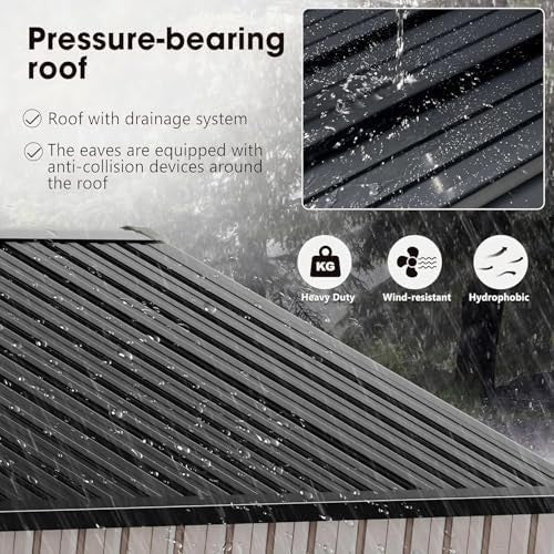 6x4FT Metal Garden Storage Shed Waterproof Outdoor Tool & Bike House