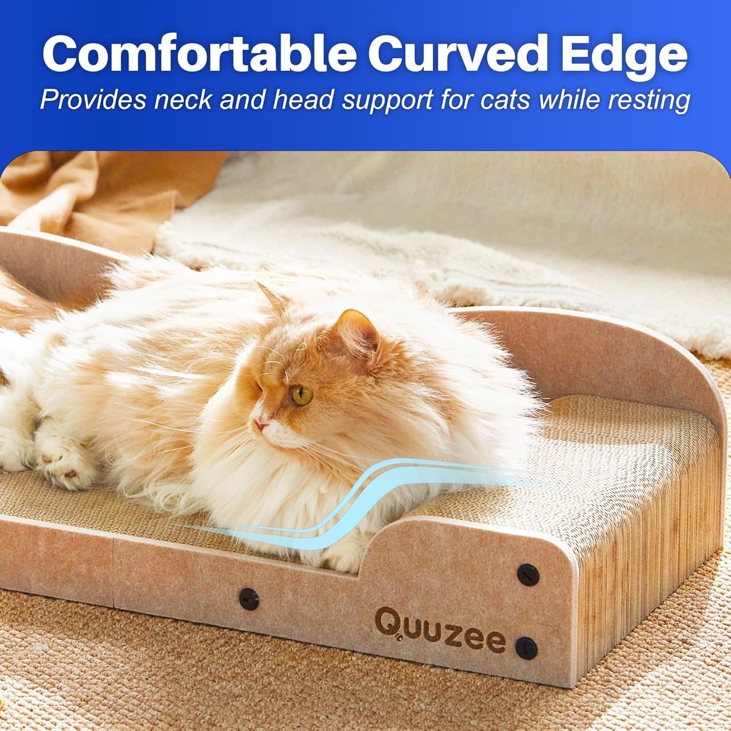 Large Cat Scratcher Lounge Bed 66cm Cardboard Scratch Pad Sofa