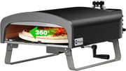 Outdoor Gas Pizza Oven 13" with Rotating Stone | Portable Propane BBQ Grill