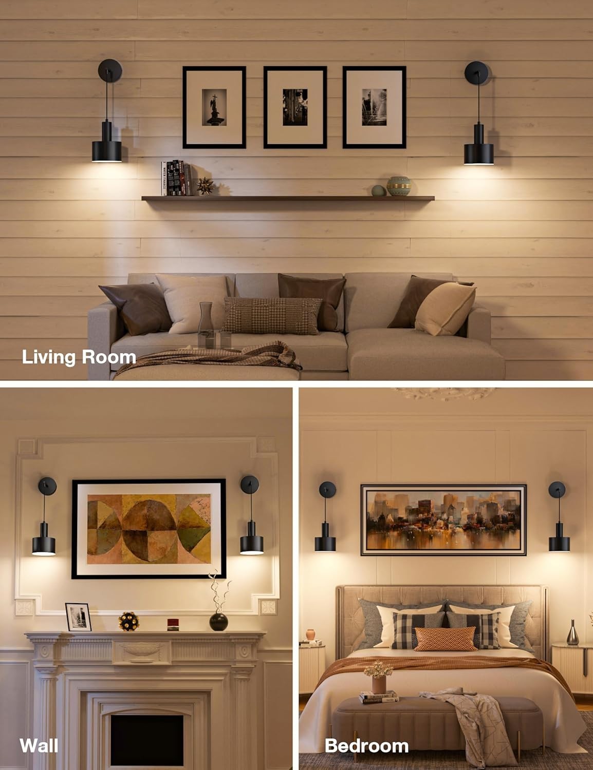 Battery Operated Wall Sconces with 5200mAh, Dimmable 9-Color Light & Remote