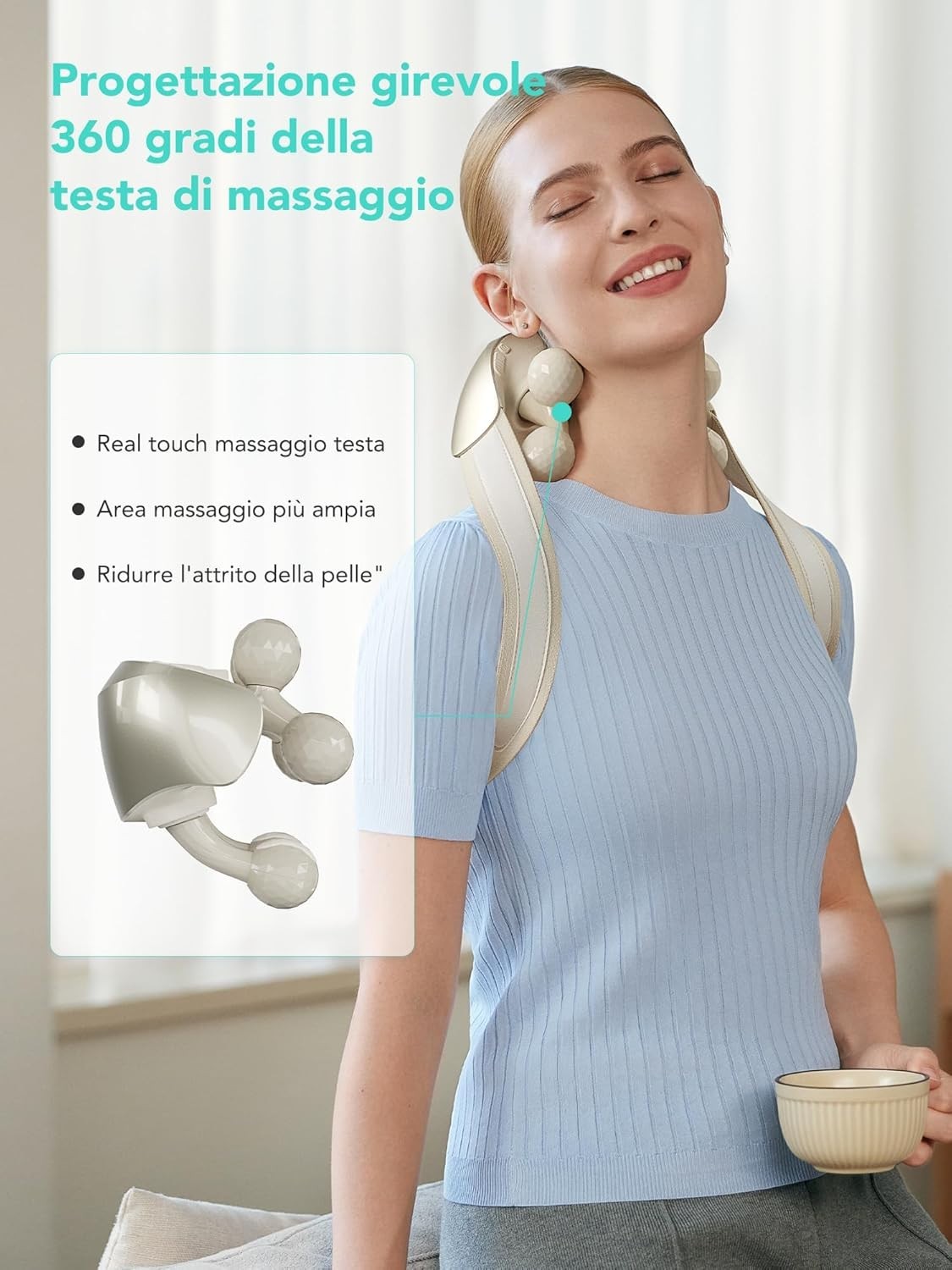 Deep Tissue Neck & Shoulder Massager with Heat | 6D Shiatsu Massage Relief