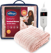 Electric Heated Throw Blanket Luxury Fast Heat 9 Settings 120x160cm