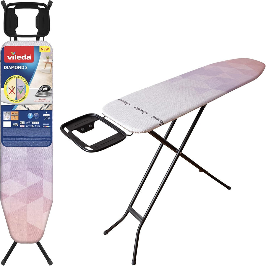 Compact Ironing Board Height Adjustable Foldable Lightweight 114x33cm