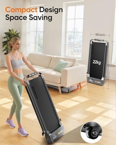 10% Incline Foldable Walking Pad 2.5HP, Dual Display, 300lbs, App Treadmill