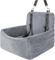 Dog Booster Car Seat Travel Bed Washable Pet Carrier Up To 35lbs Grey