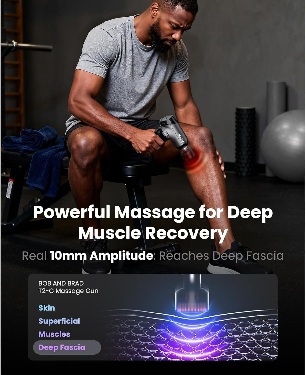 Deep Tissue Massage Gun Heat Red LED Therapy Quiet Percussion Muscle Recovery