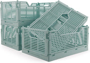 Collapsible Plastic Storage Crates 40x30x15cm – Foldable Stackable Bins for Home