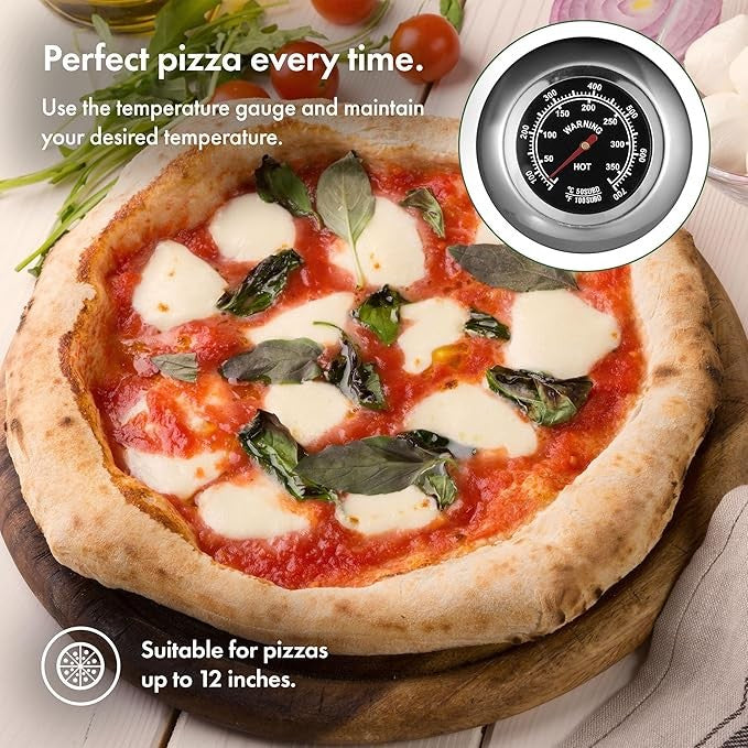 Stainless Steel BBQ Pizza Oven 12" Outdoor Grill Stone Gauge Portable