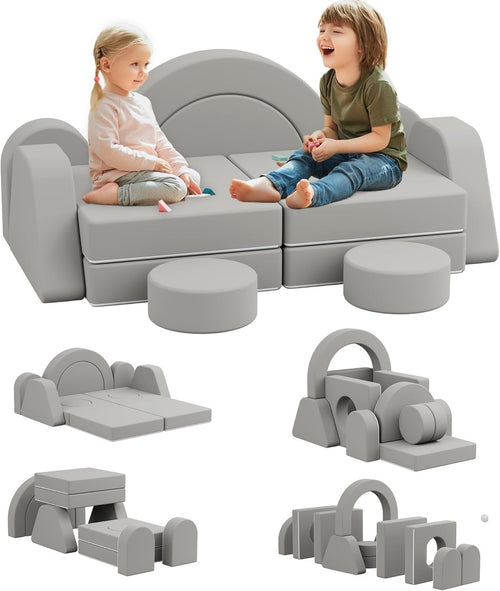 Modular Kids Play Couch & Sofa Bed, Soft Foam Fort for Creative Play