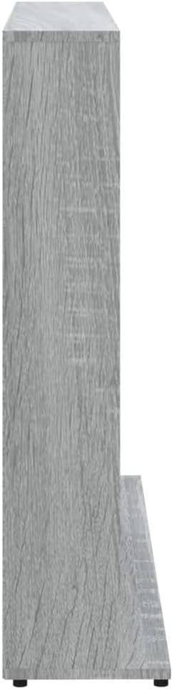 CD Storage Cabinet 15 Compartment Media Shelf Bookcase Grey Sonoma