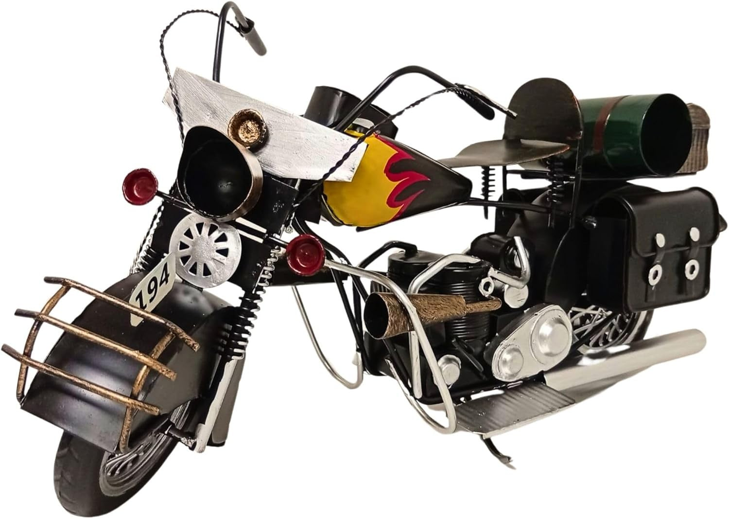 Vintage Motorcycle Model with Authentic Details & Classic Display Design