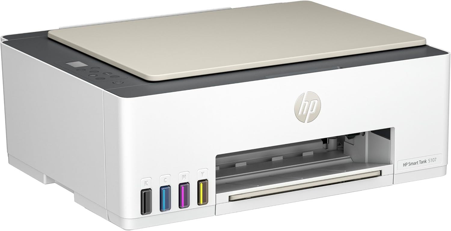 White A4 Colour Inkjet Smart Tank Printer Wireless Refillable 12ppm Compact