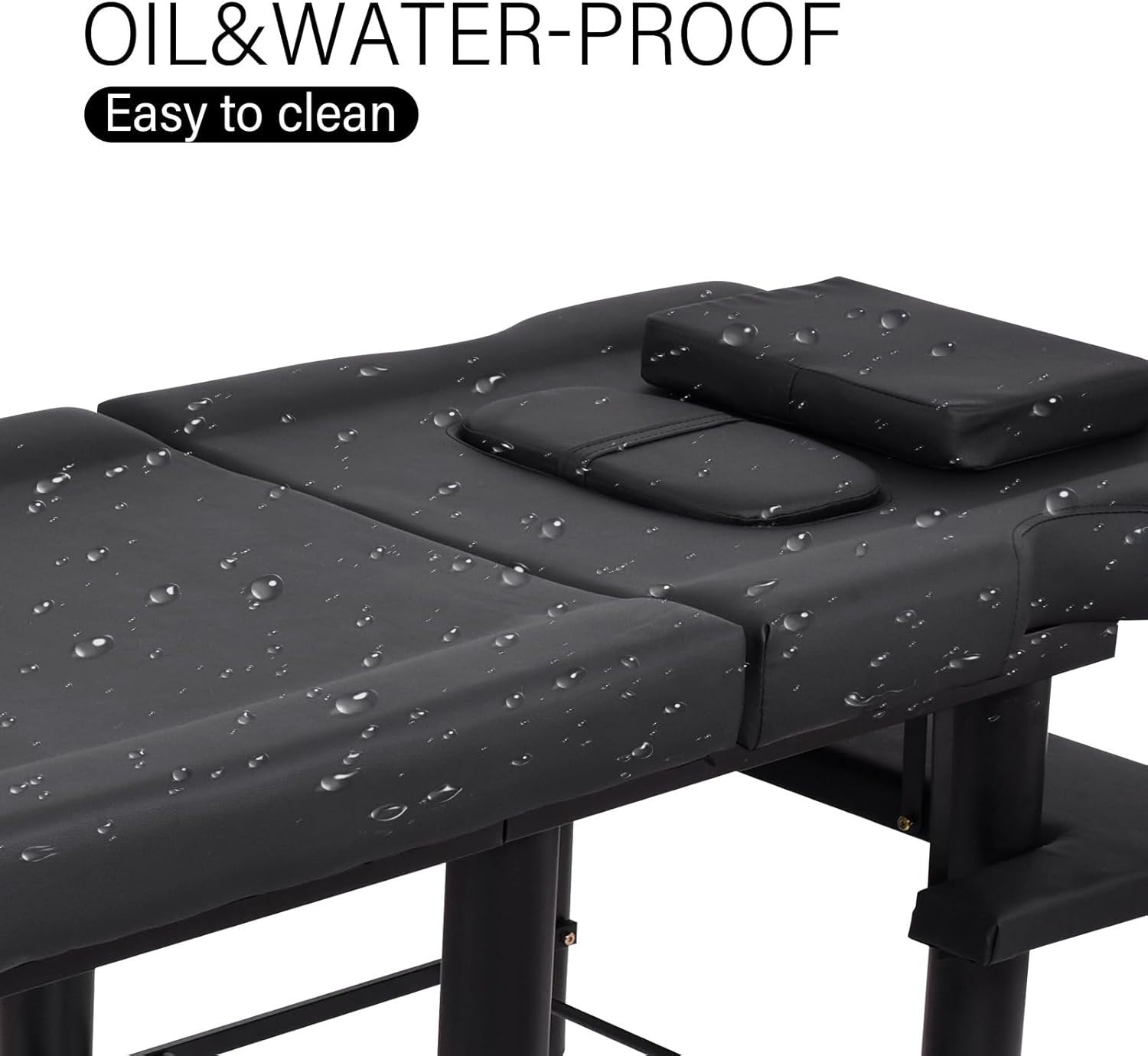 Wide Stationary Massage Table Adjustable Backrest Spa Beauty Face Bed