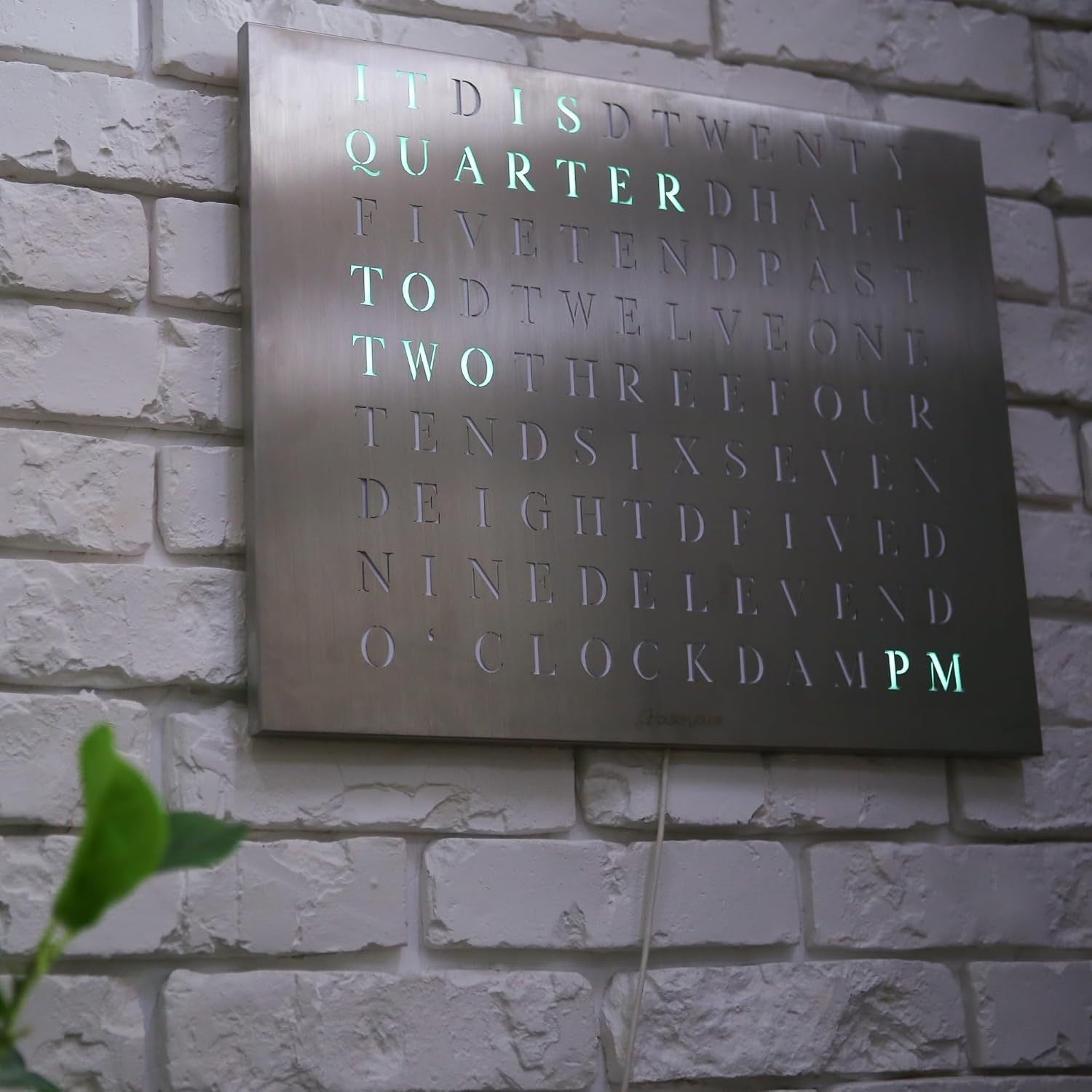 Digital LED Word Clock Wall Art – Smart Wi-Fi Controlled Modern Home Decor