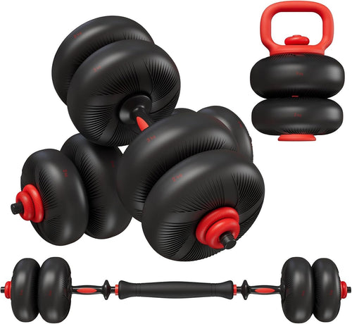 4-in-1 Adjustable Dumbbell Barbell Kettlebell Push Up Home Gym Weights