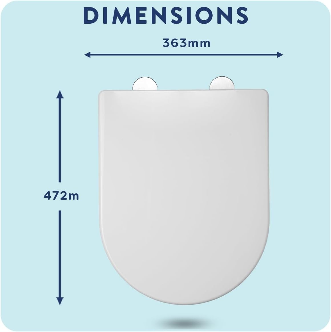 White D-Shape Toilet Seat Quick Release Antibacterial Durable