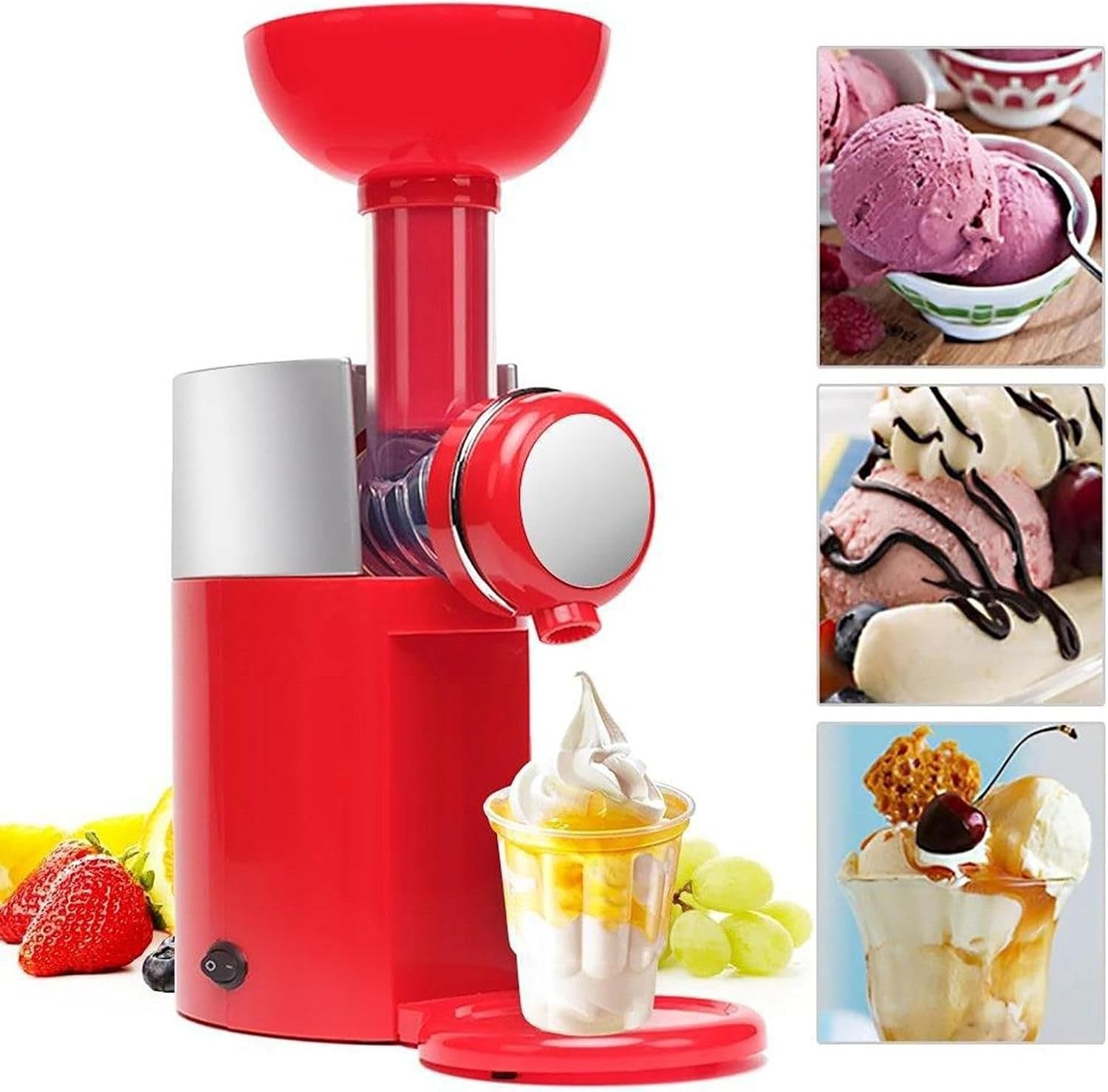 Mini Ice Cream Maker Manual DIY Soft Serve Slush Milkshake Machine