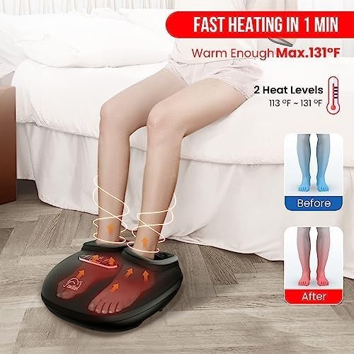 Shiatsu Foot Massager with Heat, Deep Kneading, Compression & Vibration