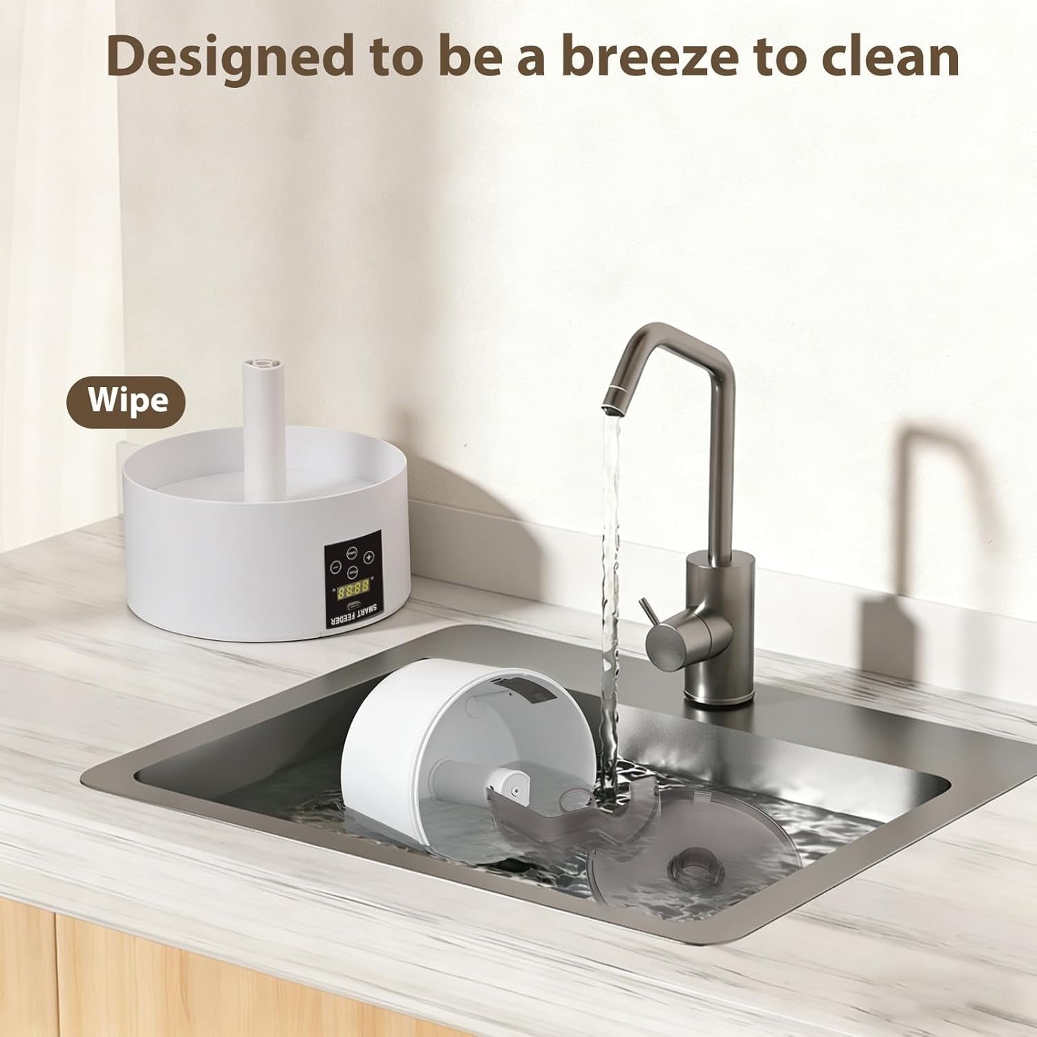Smart WiFi Cat Feeder 3.5L App Control Timed Auto Food Dispenser