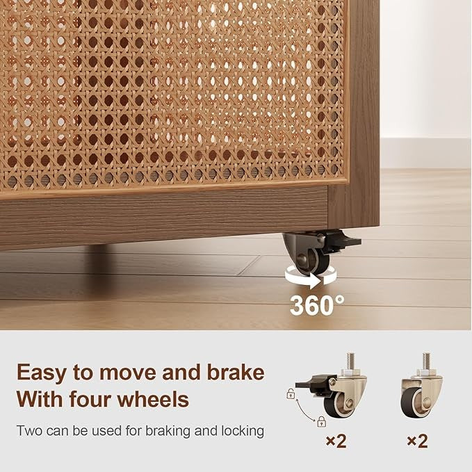 Walnut Wooden Coat Rack Stand | 5 Hooks with Storage Basket Hall Tree