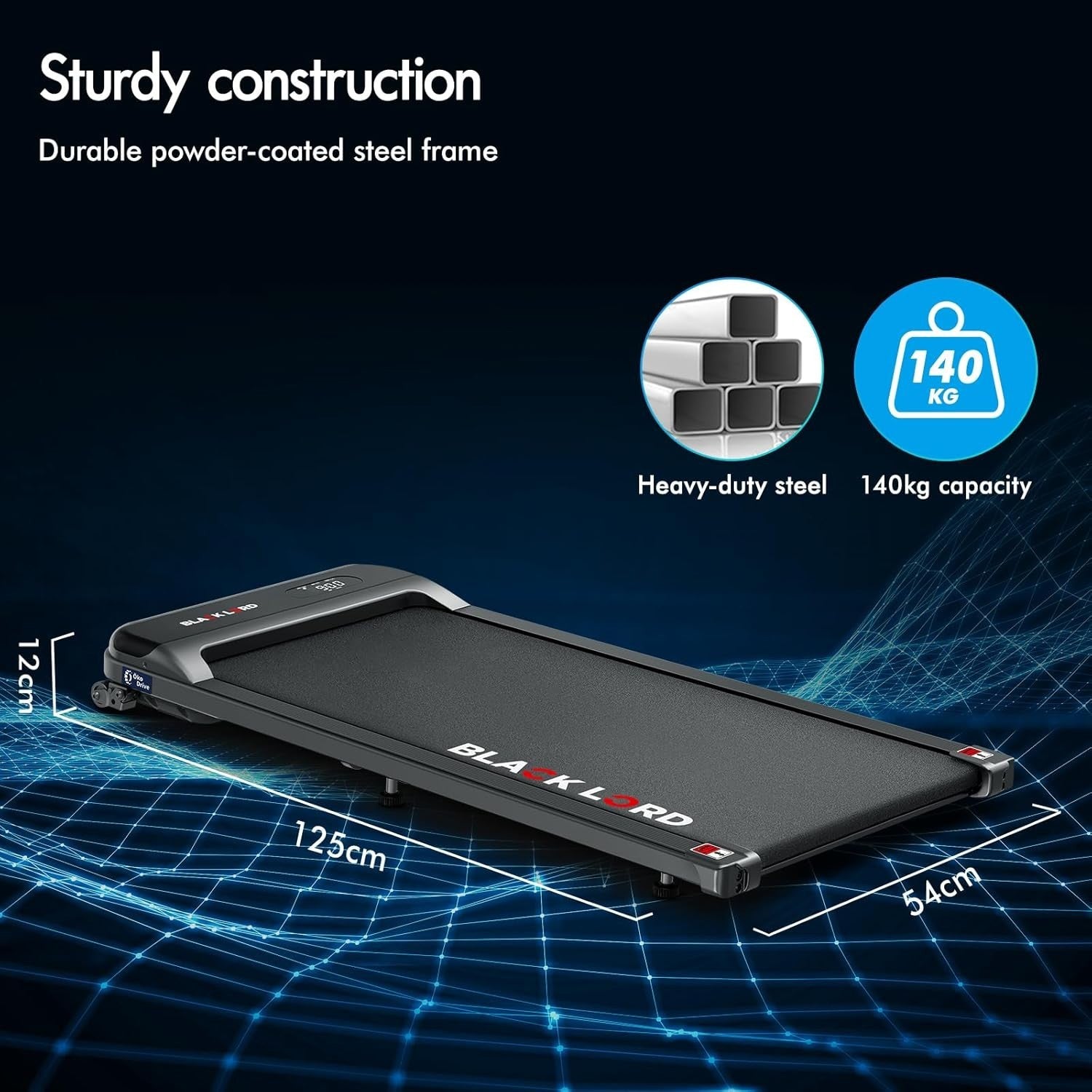 9% Incline Under Desk Treadmill 3.2HP Foldable Running Machine