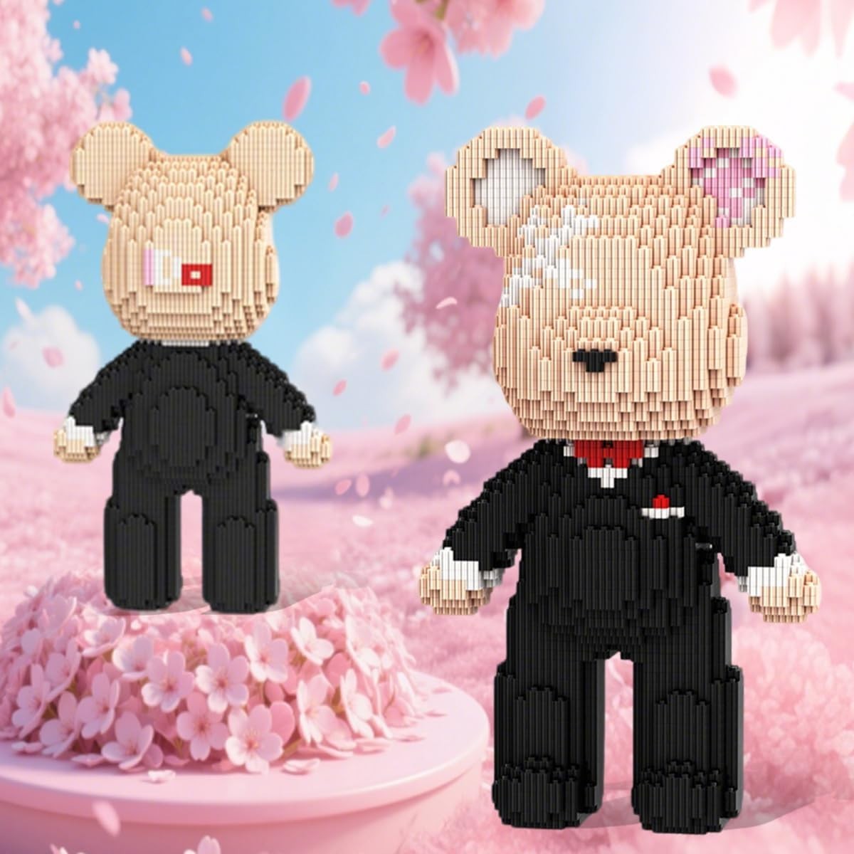 2350pc Micro Brick Bear Suit Wedding Gift Set Men Women DIY Display