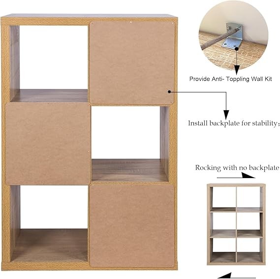 Modern 6 Cube Storage Unit – Freestanding Display Shelf for Living Room Office