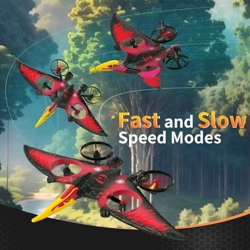 Aooess Dinosaur RC Airplane Drone for Kids USB Rechargeable Flying Toy