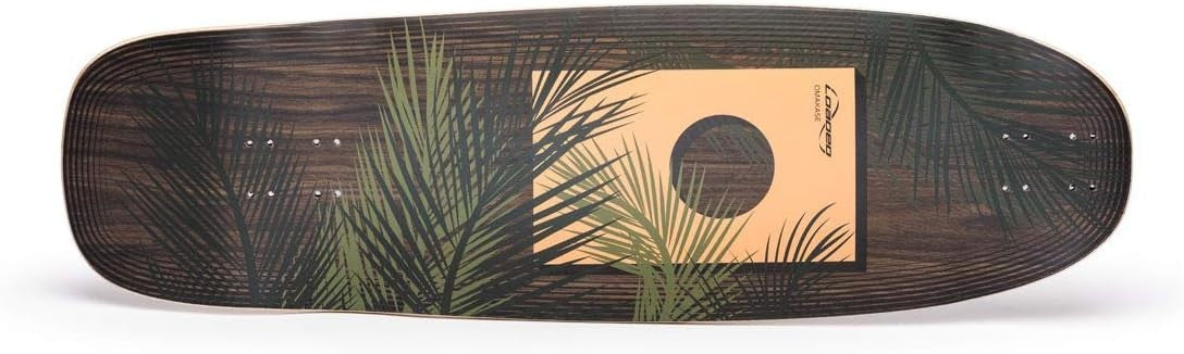 Bamboo Longboard Deck 33.5" × 10" Fibreglass Palm Graphic 70mm Wheels