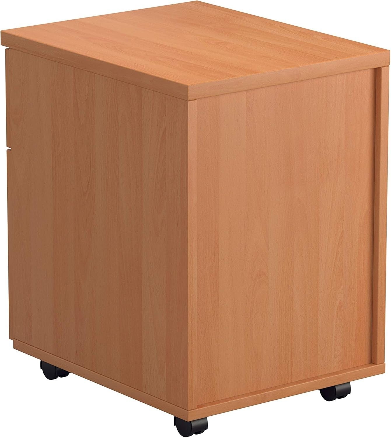 Lockable 2 Drawer Mobile Filing Cabinet Pedestal Office Storage Beech