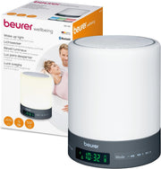 White Wake Up Light Alarm Clock Daylight Lamp FM Radio Bluetooth LED