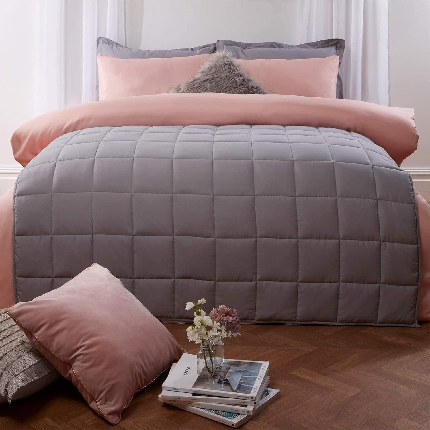 Weighted Blanket Adults Silver Grey 8kg 150x200cm Calming Sleep Aid