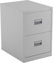 Grey Steel Filing Cabinet 2 Drawer Lockable Heavy Duty 70cm